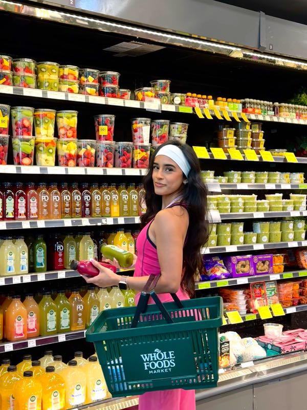Mya shopping for groceries